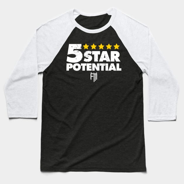 Football Manager 5 Star Potential Baseball T-Shirt by GusDynamite